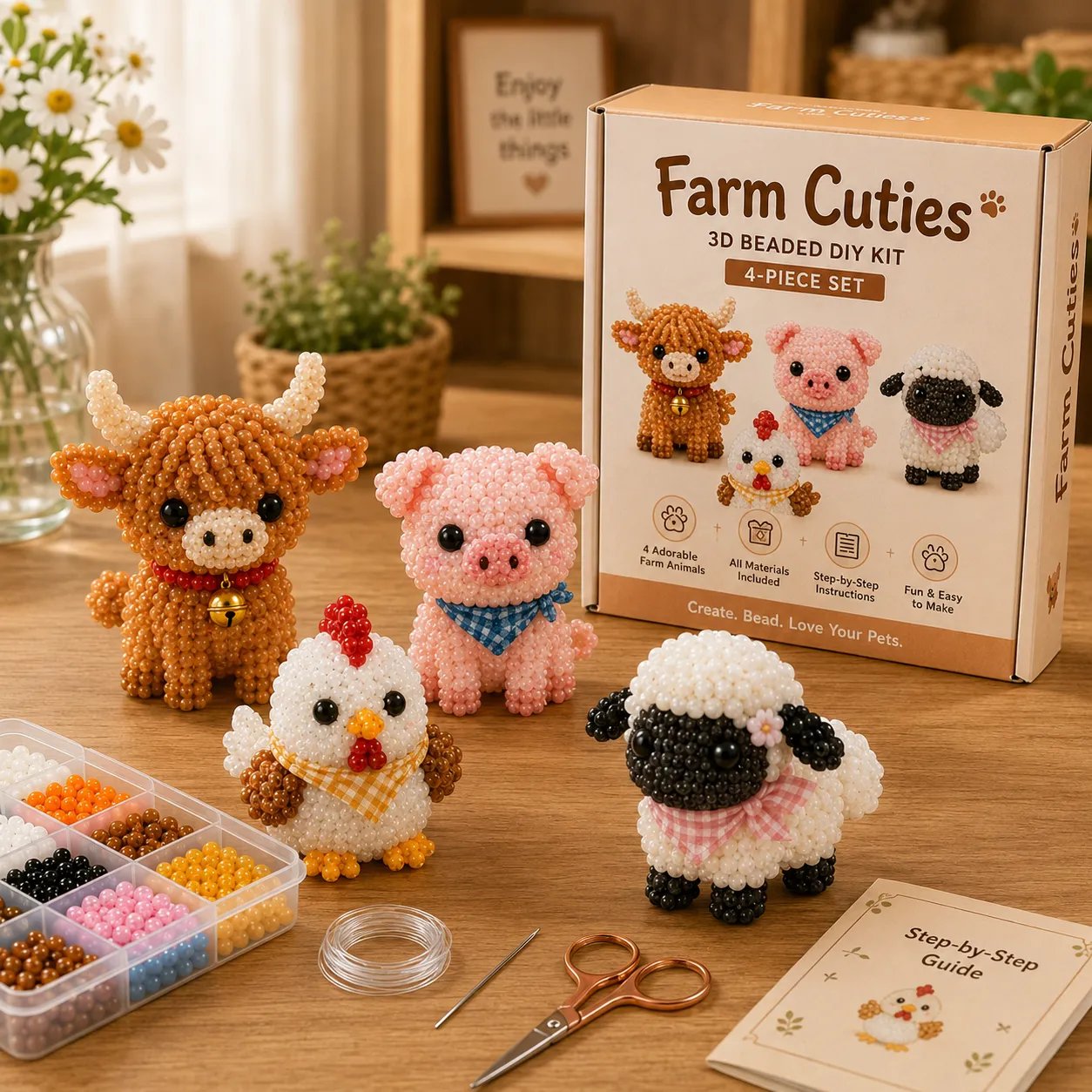 🔥Last Day 49% OFF🧵✨ Tiny 3D Beaded Animal DIY Kit