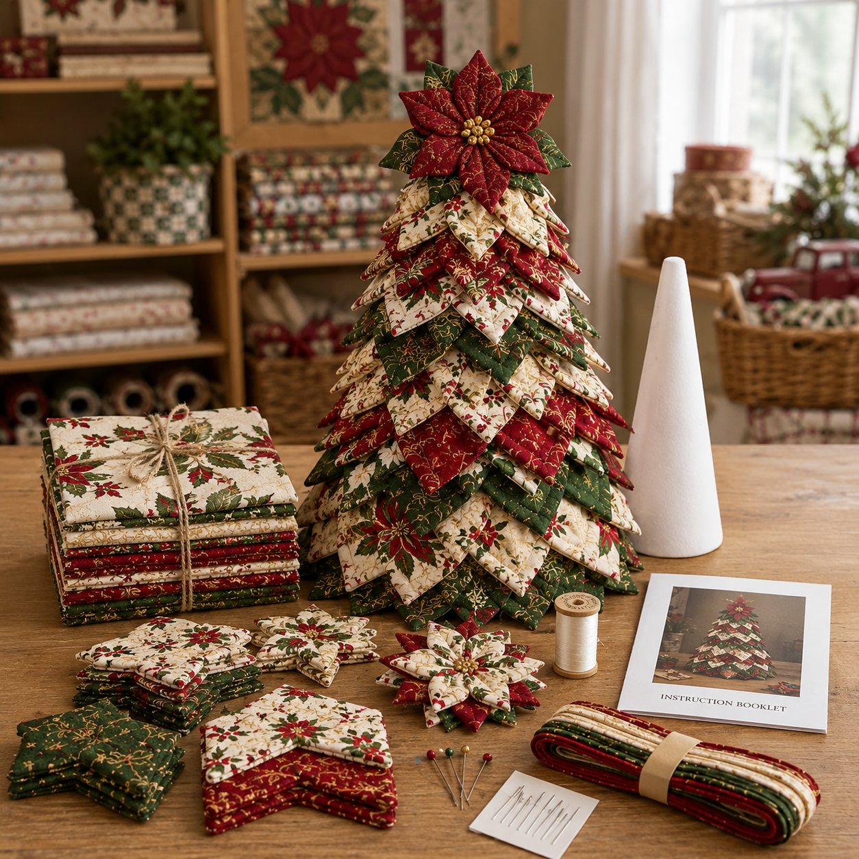 🔥Last Day 49% OFF ✨DIY Quilted Santa Christmas Tree Kit