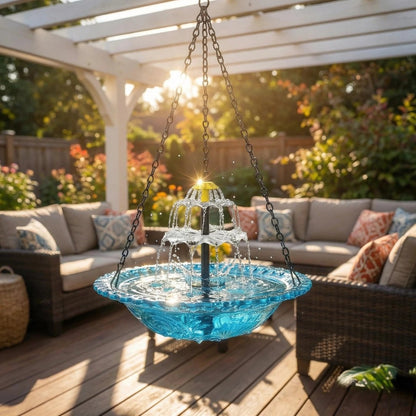 🔥Last 4 hours Hot Sale 50%-🐦Solar Cascade Hanging Bird Bath Fountain