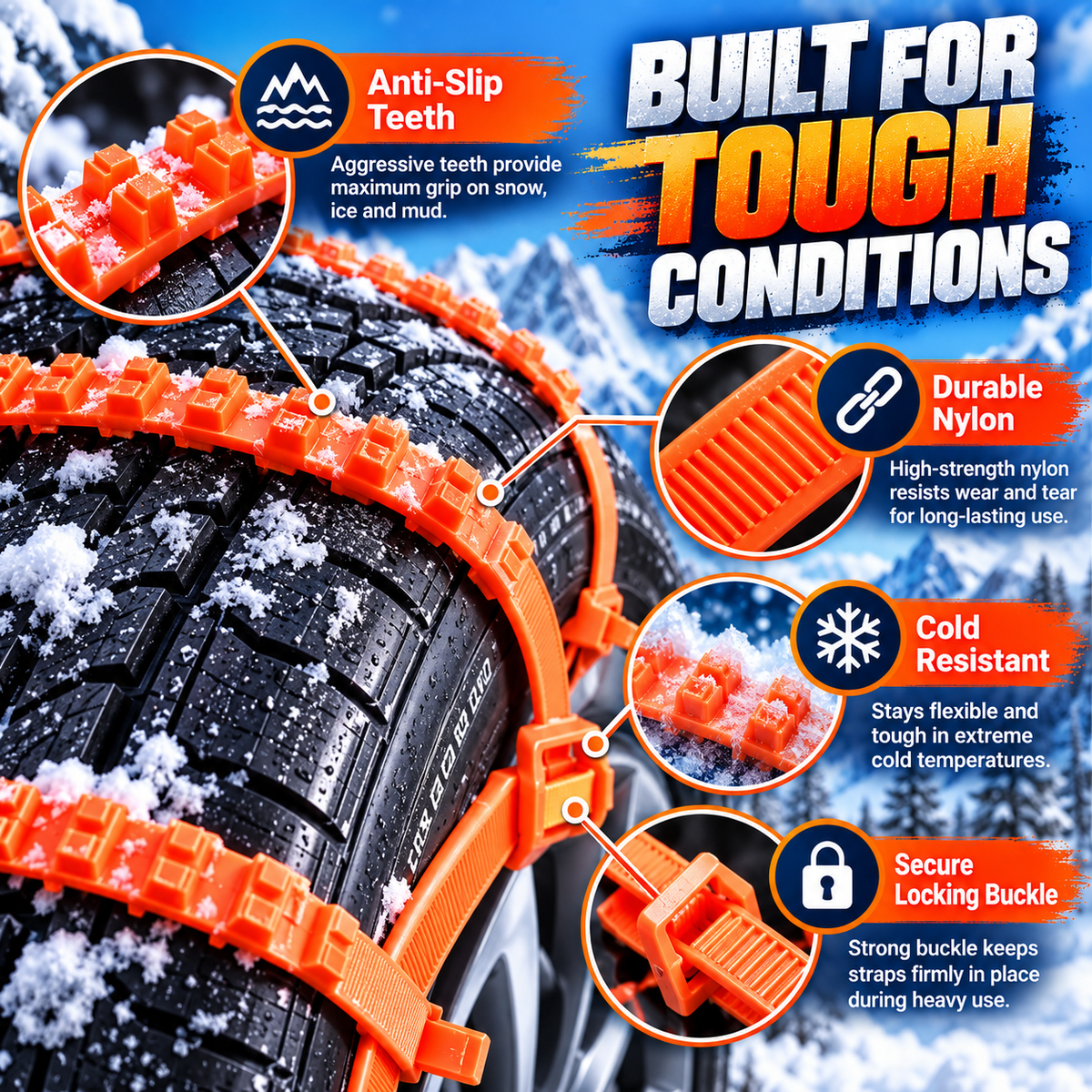⏳ Last Day 50% OFF-🚘Reusable Emergency Snow Chains(5-pack)