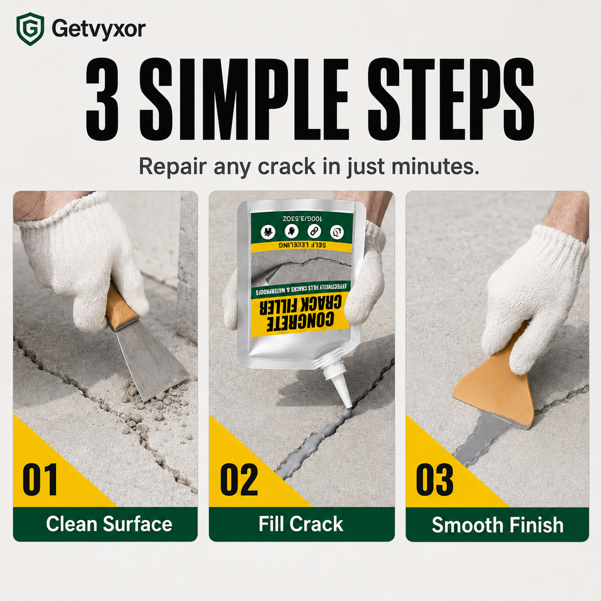 🏠 Waterproof Concrete Crack Filler for Indoor & Outdoor Use
