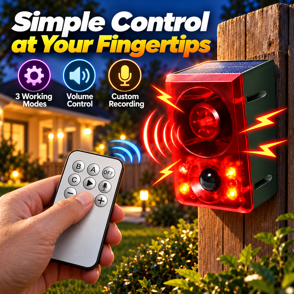 🔥 Last Day 50% OFF-🏠Solar-Powered Outdoor Motion-Activated Alarm – Supports Voice Recording and Volume Adjustment