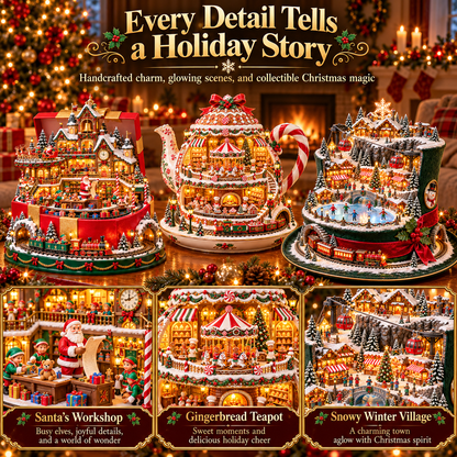 🔥 Last Day 50% OFF-🎁 Santa’s Gift Workshop Light-Up Village