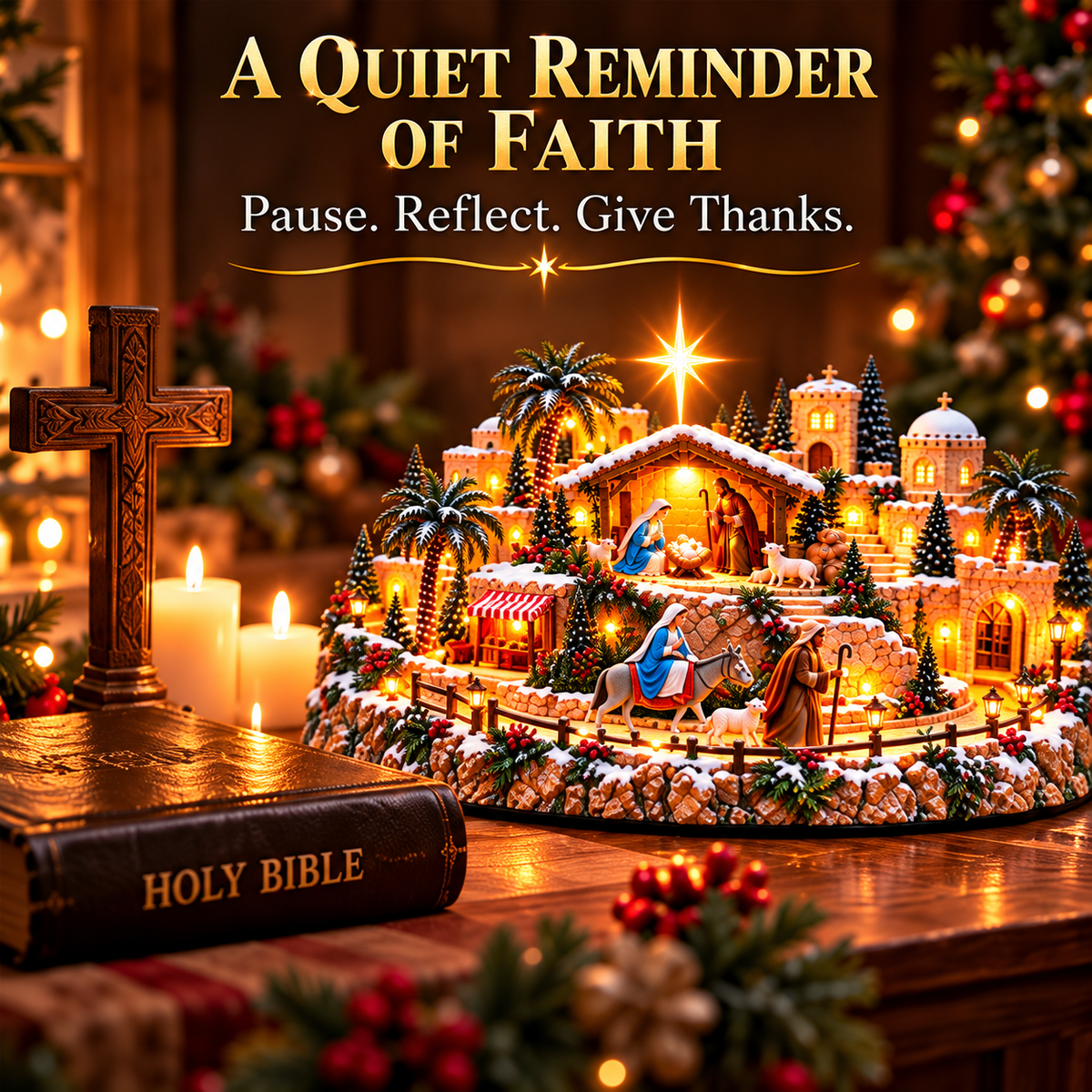 ✨Last Day  49% OFF🌟🎄"Journey of the Star of Bethlehem™" Illuminated Village