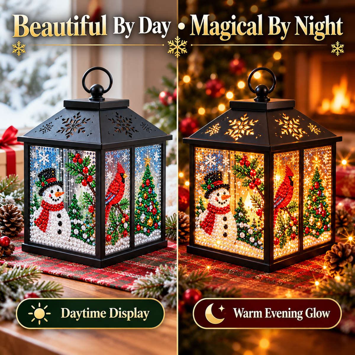 Light-Up Diamond Art Christmas Lantern DIY Kit