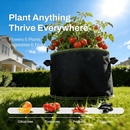 🌱 5-Pack 5 Gallon Grow Bags – Heavy Duty Aeration Fabric Pots with Handles for Vegetables, Flowers & Fruits
