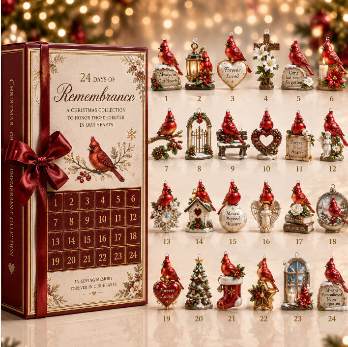 24-Day Cardinal Advent Calendar | Collectible Christmas & Autumn Figurines