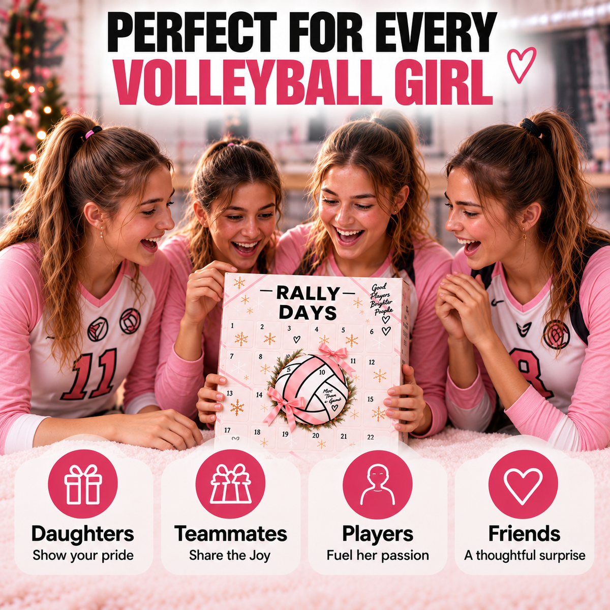 💥LAST DAY 50% OFF-🏐 24-Day Volleyball Advent Calendar – Daily Surprise Gift for Volleyball Girls
