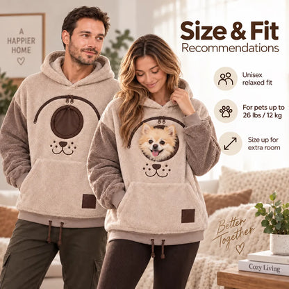 ⏰LAST DAY 50% OFF 🐾 Cozy Pet Carrier Hoodie — Built-In Pouch for Cats & Small Dogs