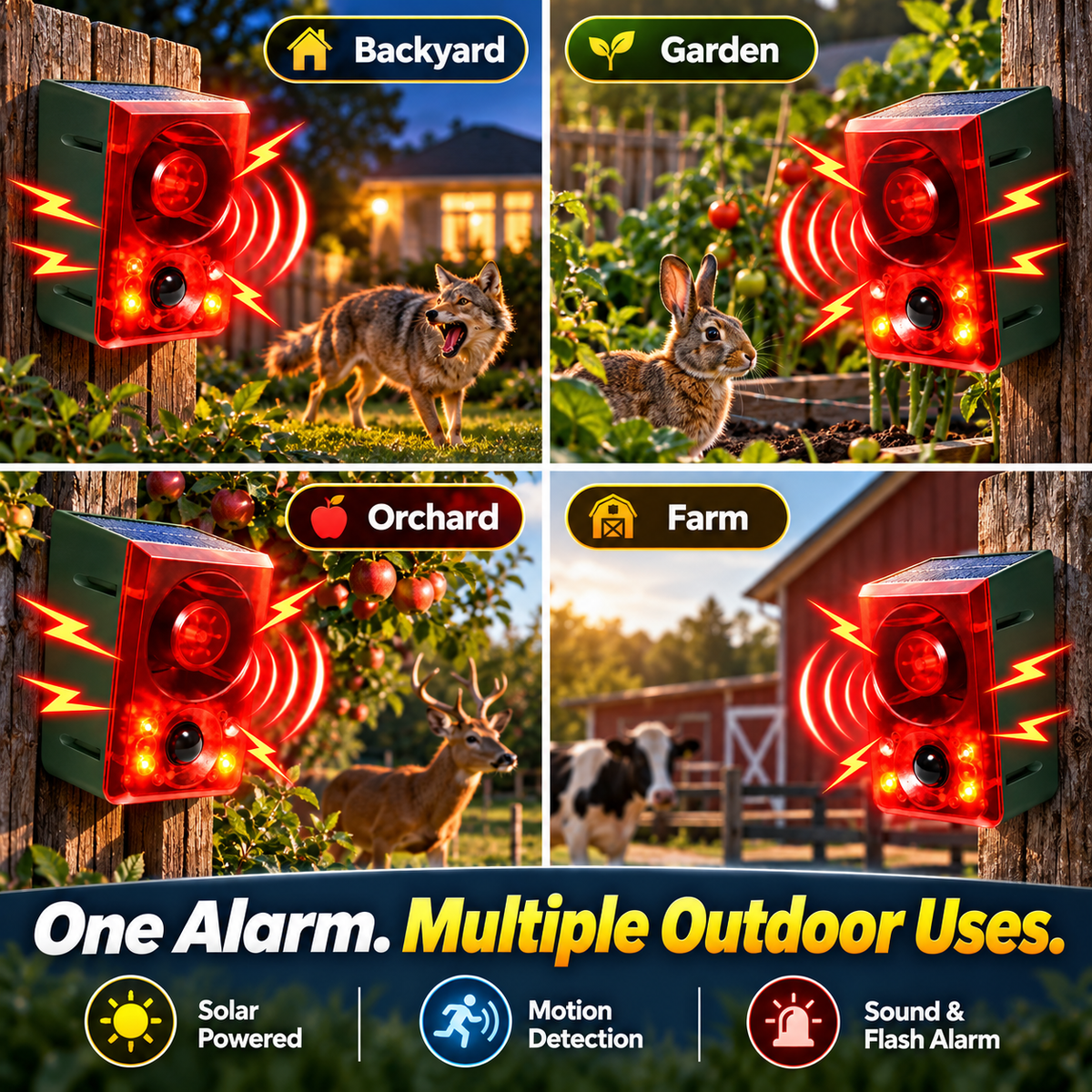 🔥 Last Day 50% OFF-🏠Solar-Powered Outdoor Motion-Activated Alarm – Supports Voice Recording and Volume Adjustment