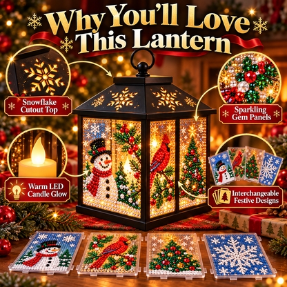 Light-Up Diamond Art Christmas Lantern DIY Kit