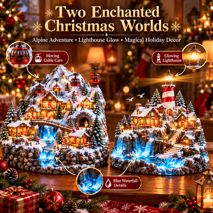 🔥 LAST DAY 49% OFF-✨ Magical Christmas Wonderland Collection – Light-Up Alpine & Lighthouse Villages