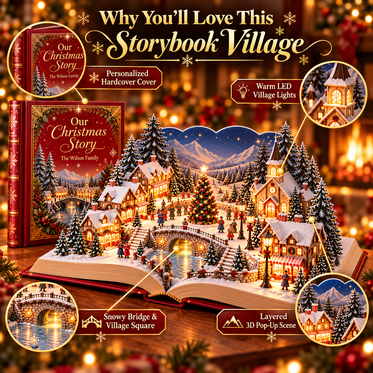 Light-Up Christmas Village Storybook