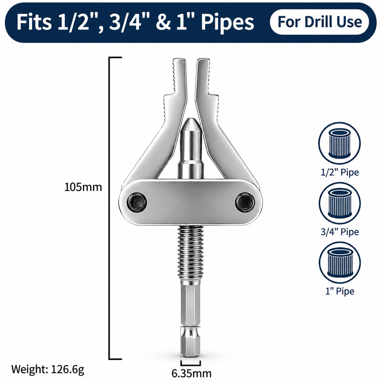 🛠️Broken Pipe Thread Extractor Tool—Fast Drill-Powered Broken Fitting Removal Tool