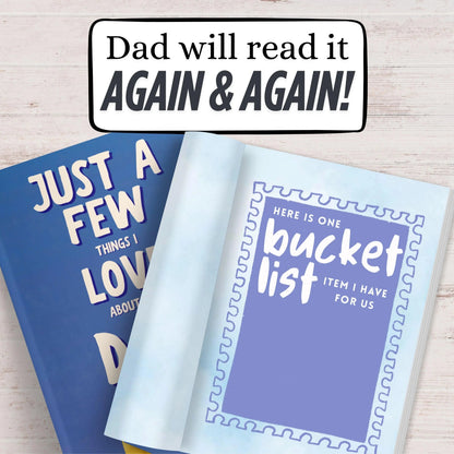 🔥HOT SALE 50% OFF - ❤️👨‍👧‍👦Just A Few Things I Love About You, Dad – Fill-in-the-Blank Memory Book | Personalized Father’s Day Gift