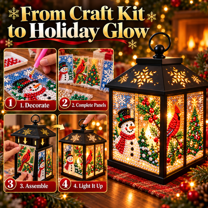 Light-Up Diamond Art Christmas Lantern DIY Kit