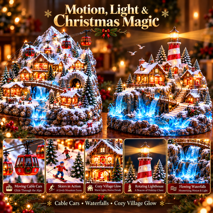 🔥 LAST DAY 49% OFF-✨ Magical Christmas Wonderland Collection – Light-Up Alpine & Lighthouse Villages