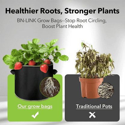 🌱 5-Pack 5 Gallon Grow Bags – Heavy Duty Aeration Fabric Pots with Handles for Vegetables, Flowers & Fruits