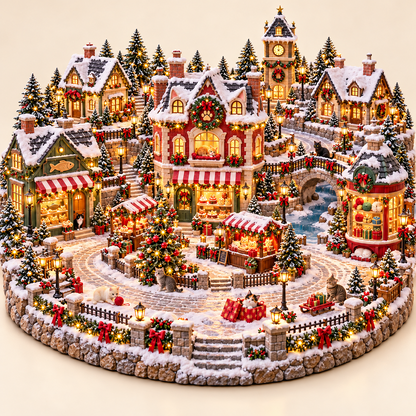 🔥 Last Day 50% OFF-🐱Glowing Christmas Cat Town 🎄 — A festive scene for cat lovers 🐈✨