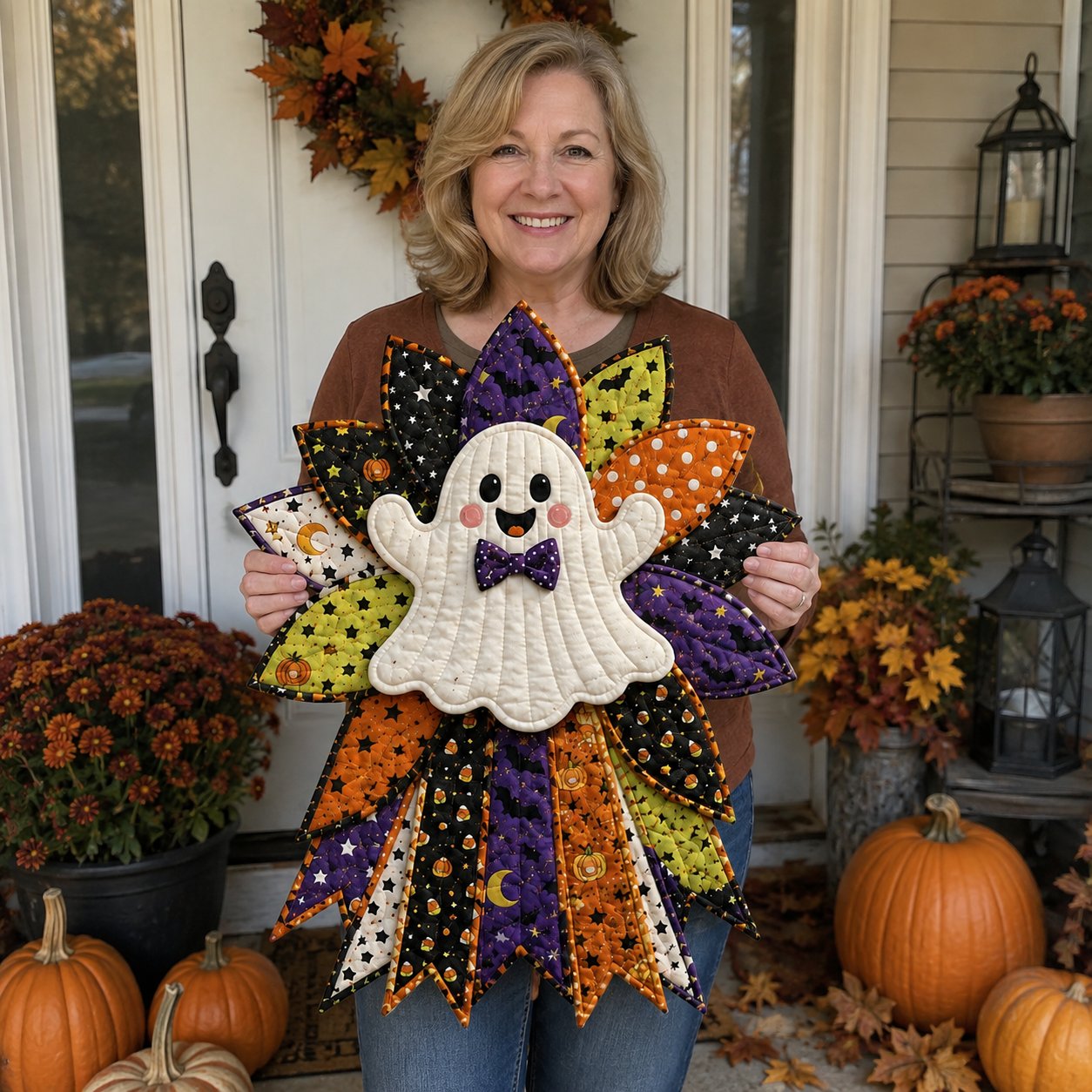 ⏳ Last Day 49% OFF – 🎃 Beginner-Friendly Oversized Halloween Character Quilted Door Hanger Sewing Kit | Complete Kit with All Tools & Step-by-Step Guide Included 💕