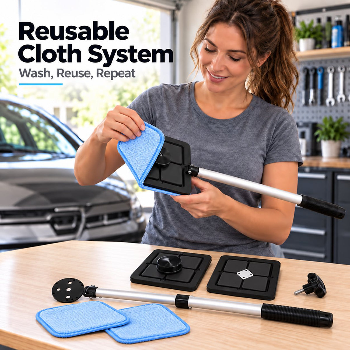 🔥Hot Sale 50% OFF🚗Dual Magnetic Car Windshield Cleaner | Streak-Free Auto Glass Cleaning Kit