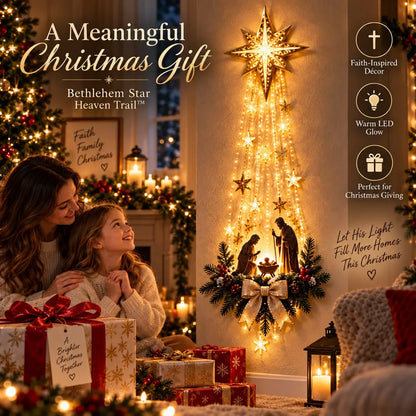 🔥LAST DAY 49% OFF -✝️ Bethlehem Star of Faith™ – Lighted Nativity Wall Decor