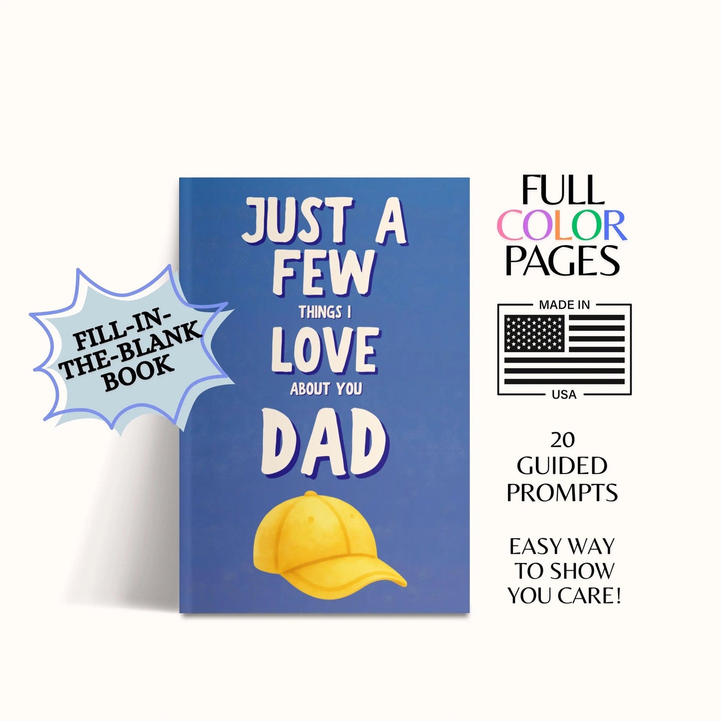 🔥HOT SALE 50% OFF - ❤️👨‍👧‍👦Just A Few Things I Love About You, Dad – Fill-in-the-Blank Memory Book | Personalized Father’s Day Gift