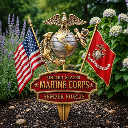 🏆Last Day Promo: 49% OFF 🎖️Semper Fidelis US Marine Corps Garden Stake✈️Buy 2 Free Shipping Today!