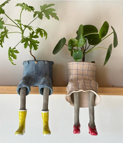✨ Cute Legged Human-Shaped Planter Pot Funny Resin Plant Pot