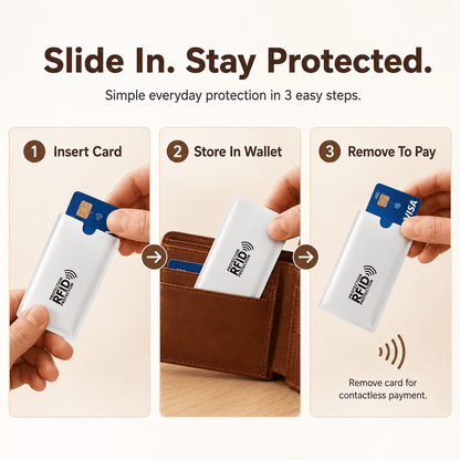 🔒💳 Metallic RFID Blocking Credit Card Sleeve