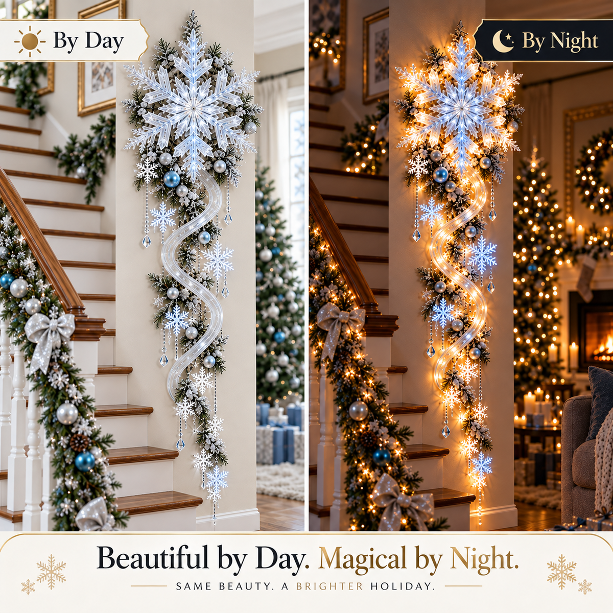 🔥Last Day 49% OFF-❄️Giant Snowflake Blizzard Track Light