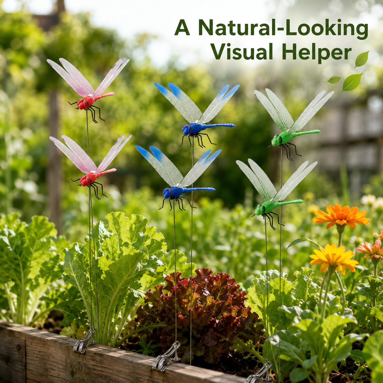 3D Dragonfly Garden Stakes With Clips