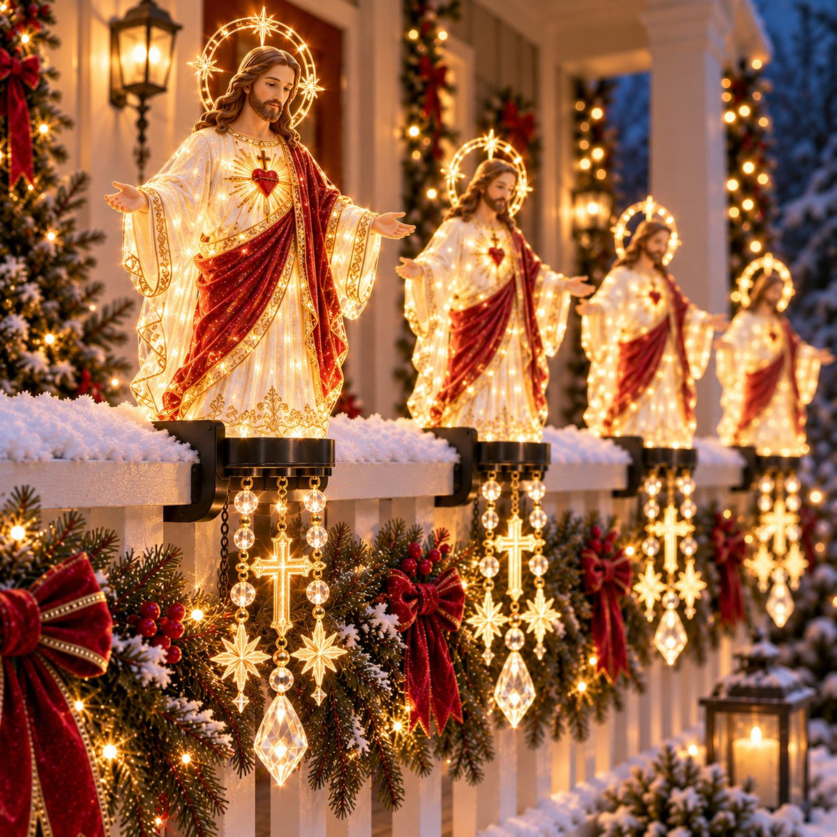 ⏳ Last Day 49% OFF –✨ Christmas Sacred Jesus/Virgin Mary Balustrade Light