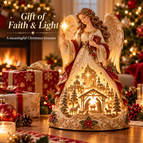 ✨ Angel Lighted Nativity Christmas Table Decor
