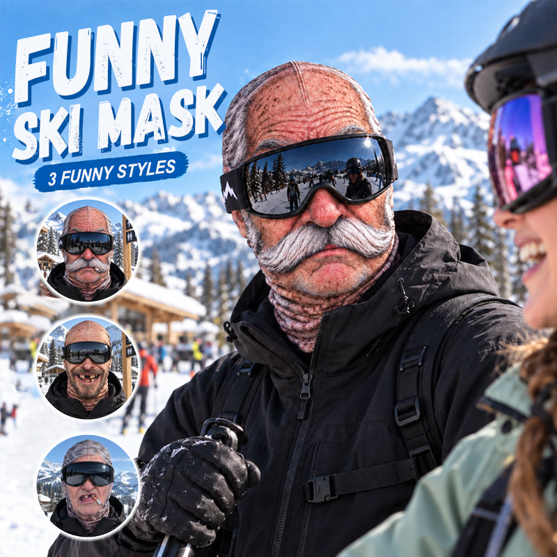 🤣 Funny Realistic Face Balaclava | Hilarious Ski & Snowboard Resort Party Mask, Winter Slopes Group Gear