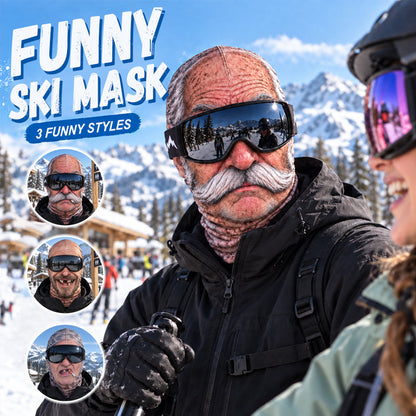 🤣 Funny Realistic Face Balaclava | Hilarious Ski & Snowboard Resort Party Mask, Winter Slopes Group Gear