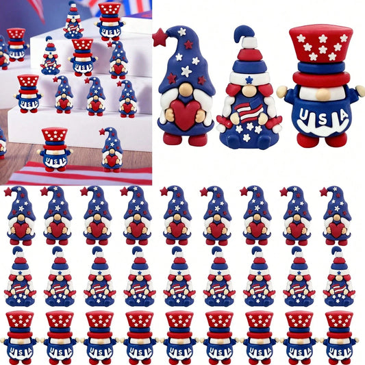 🇺🇸 4th of July Patriotic Gnome Figurines Independence Day Home Decor