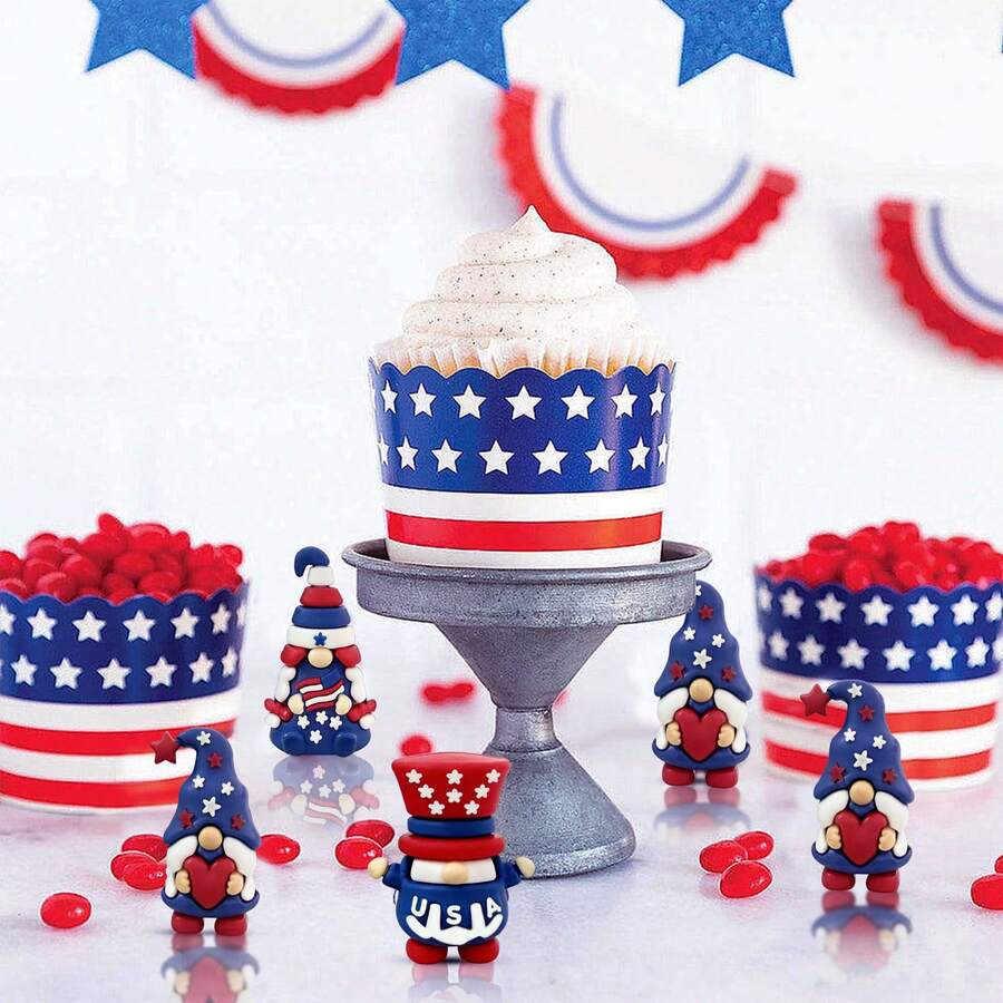 🇺🇸 4th of July Patriotic Gnome Figurines Independence Day Home Decor