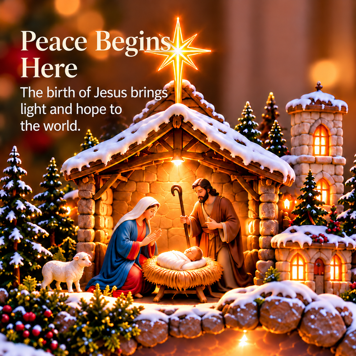 🔥Last day 49% OFF-✝️ Keep Christ in Christmas – Lighted Village