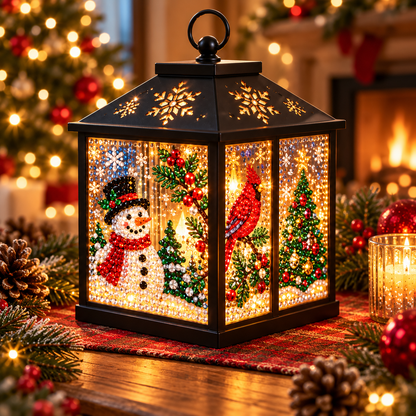 Light-Up Diamond Art Christmas Lantern DIY Kit