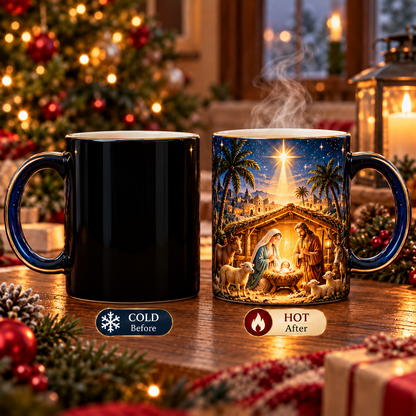 🔥 Last Day 50% OFF-✝️✨Nativity Scene Heat-Sensitive Mug | Christian Christmas Gift🎁