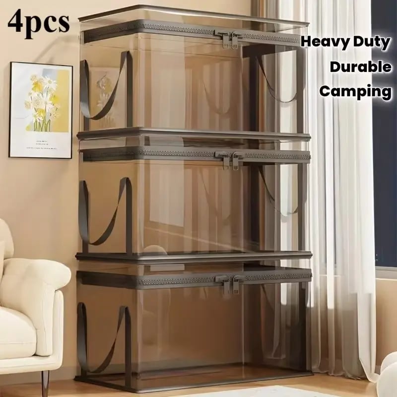 🏆 35K+ SOLD!🏠 Large Capacity Clear Storage Containers Durable Stackable Organizer Bins