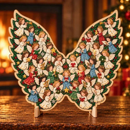 ⏳ Last Day 49% OFF –🎄🧩 Wooden Christmas Puzzle with Stand