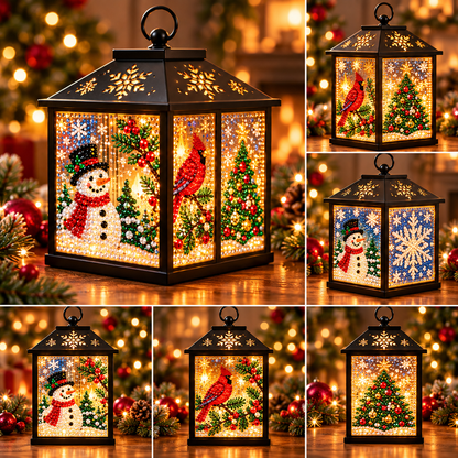 Light-Up Diamond Art Christmas Lantern DIY Kit