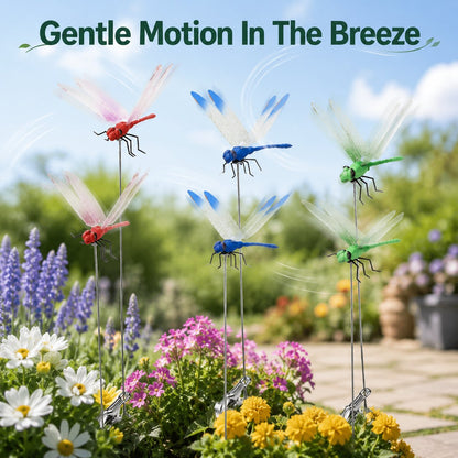 3D Dragonfly Garden Stakes With Clips