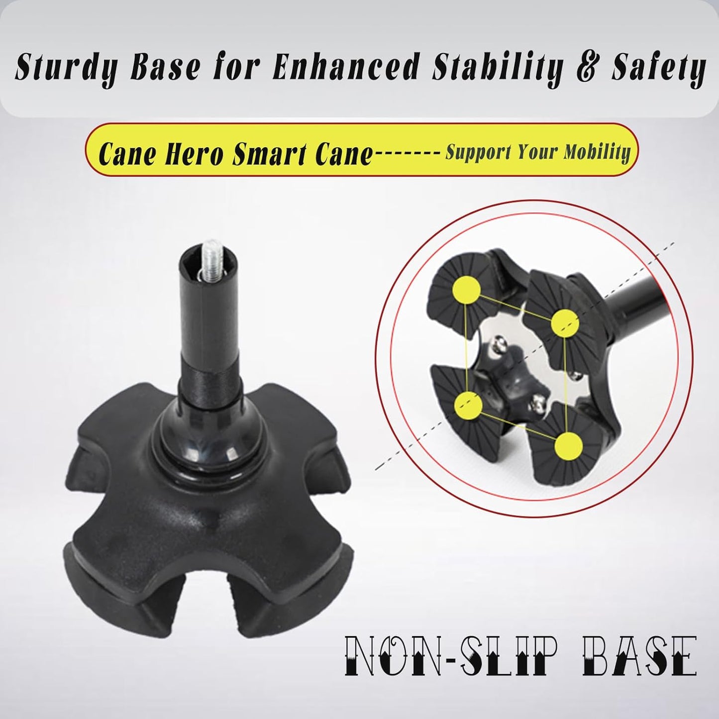 2026 New Smart Walking Cane, Upgrade Smart Walking Canes for Men Women with Alarm, with Light, Foldable Dual Handles, Adjustable Canes for Elderly