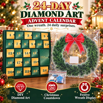 💎🎄 Beginner-Friendly 24-Day Diamond Art Wreath Advent Calendar – Craft Your Christmas Countdown