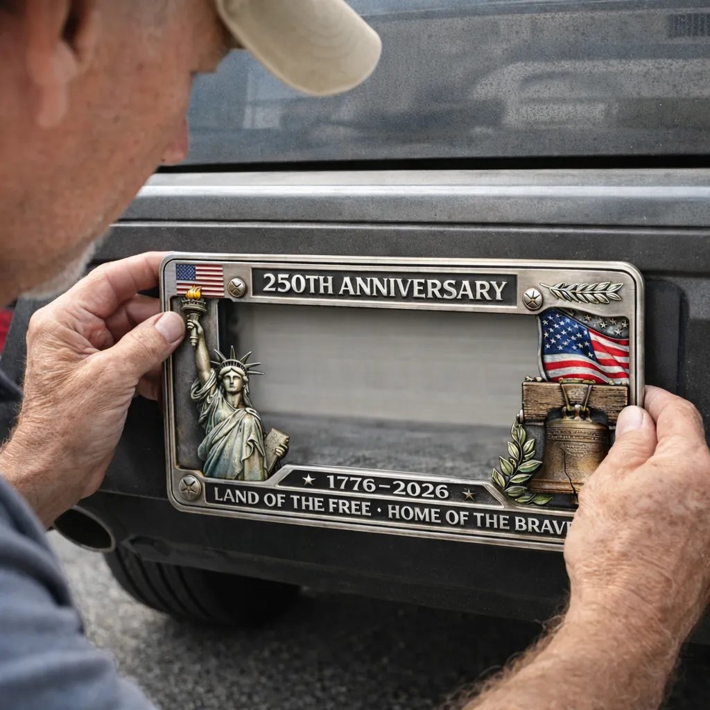🔥🦅USA 250th Anniversary License Plate Frame Patriotic Commemorative