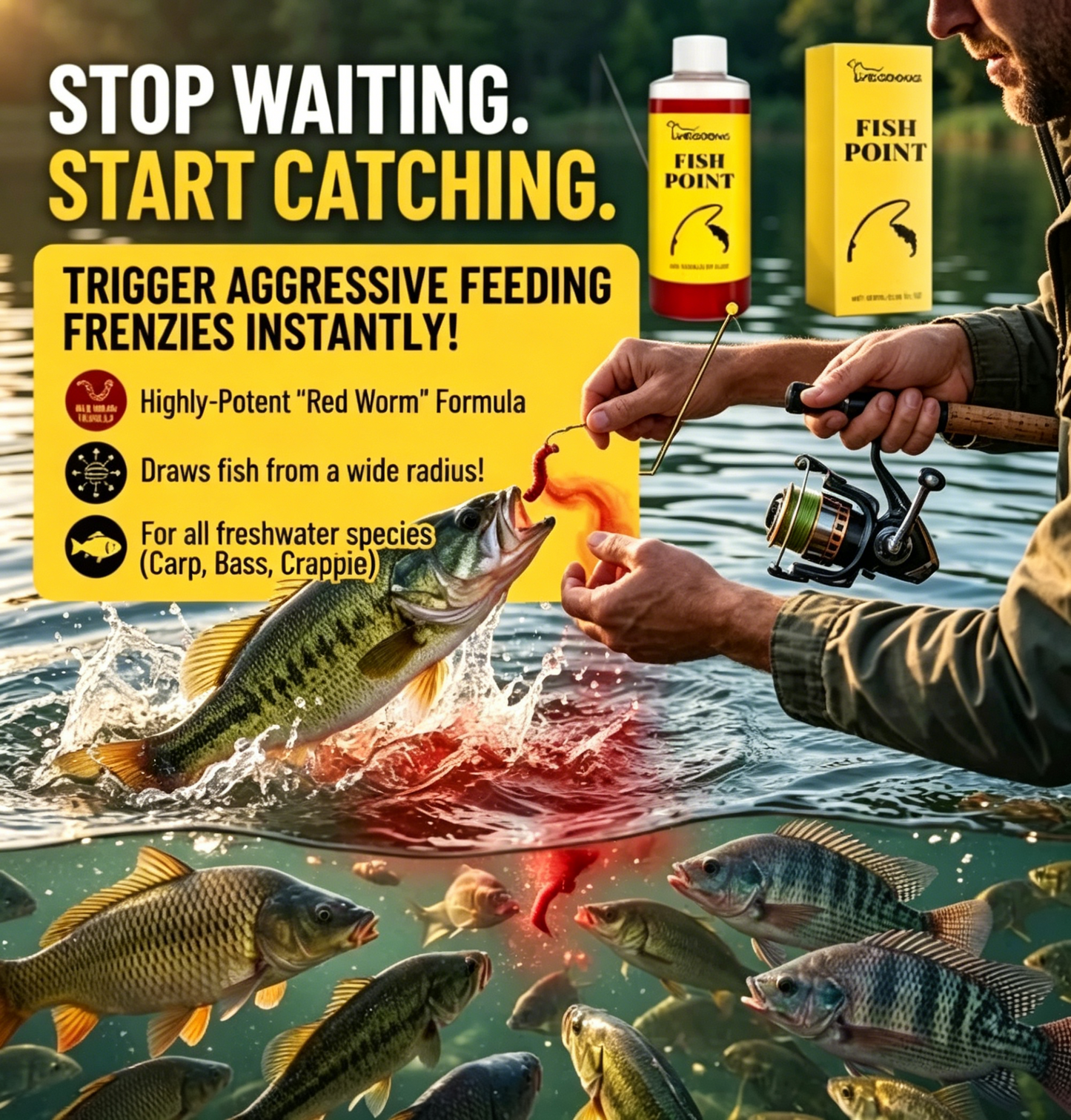 🎣 Red Worm Fish Attractant Liquid – Fast-Acting Freshwater Fishing Bait Enhancer 🐟🔥