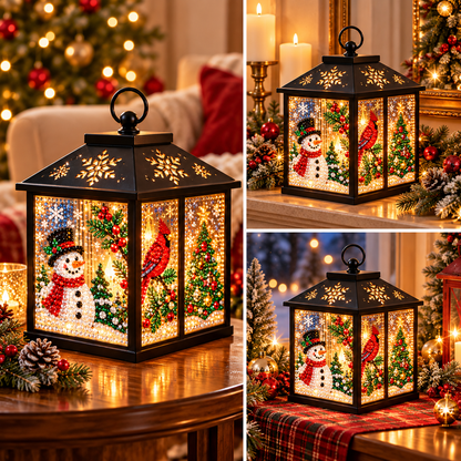 Light-Up Diamond Art Christmas Lantern DIY Kit